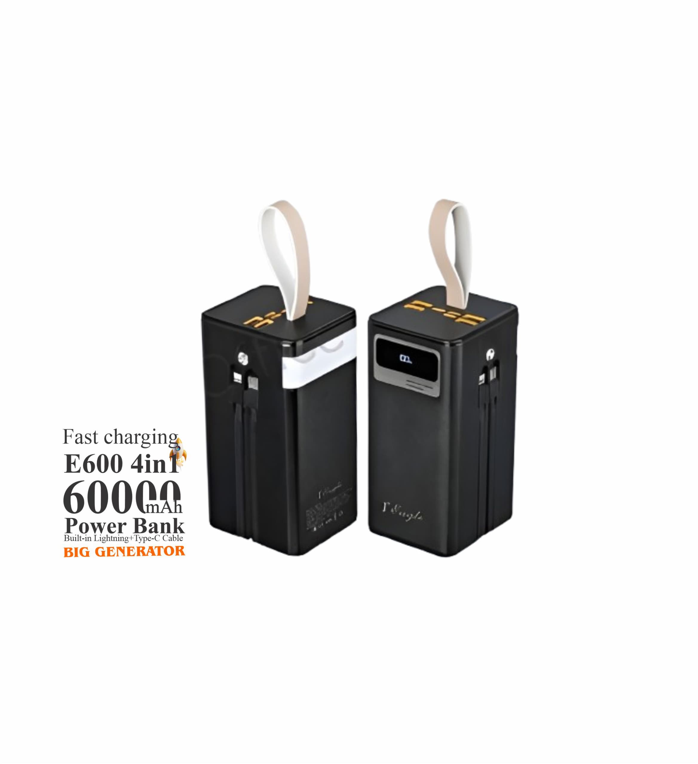 E600 Power Bank – 60,000mAh PD Fast Charging with Type-C Output