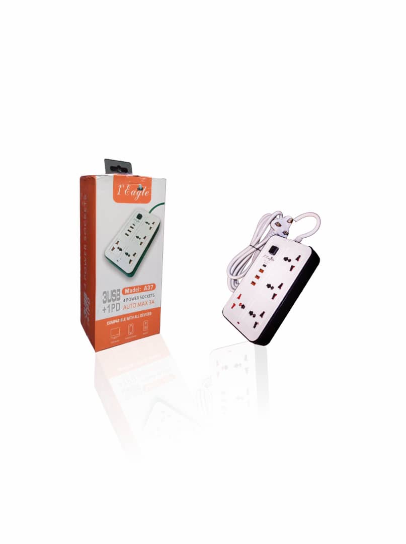 Extension Socket With Type C and USB Ports view 2