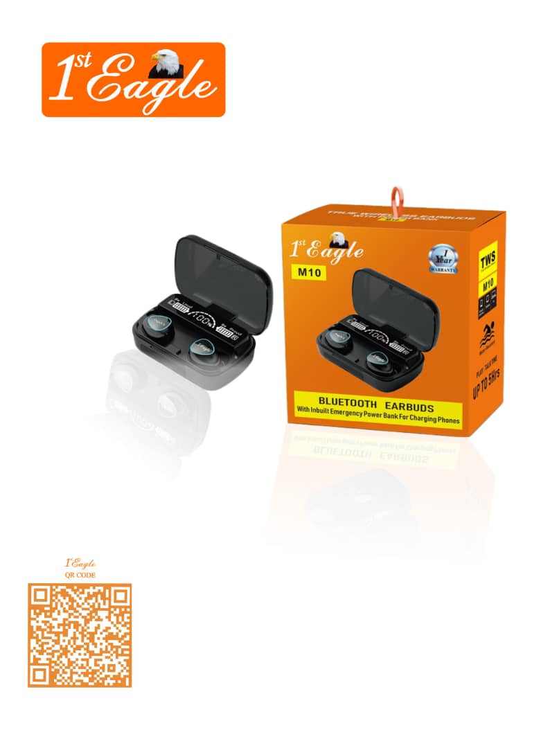 M10 Water Resistant Bluetooth EarBud With InBuilt Emergency PowerBank For Charging Phones view 2