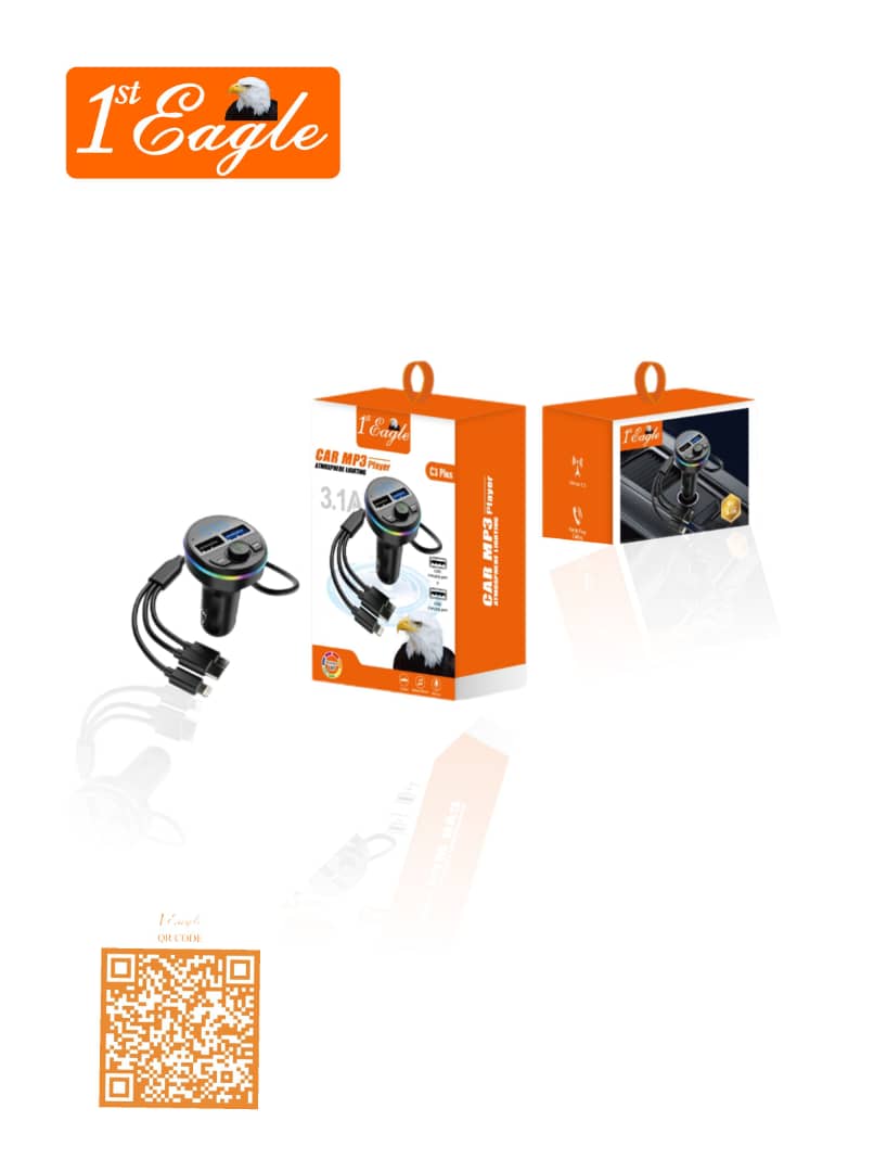 C3  Plus 3.1A Car MP3 Player with 3 Cable view 2