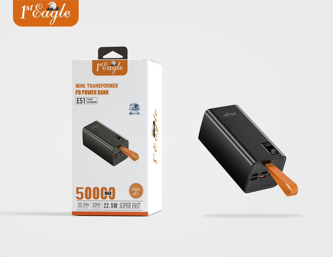 E51 power bank (50,000mah) PD super fast charging with type c output port. NEW ARRIVAL.
