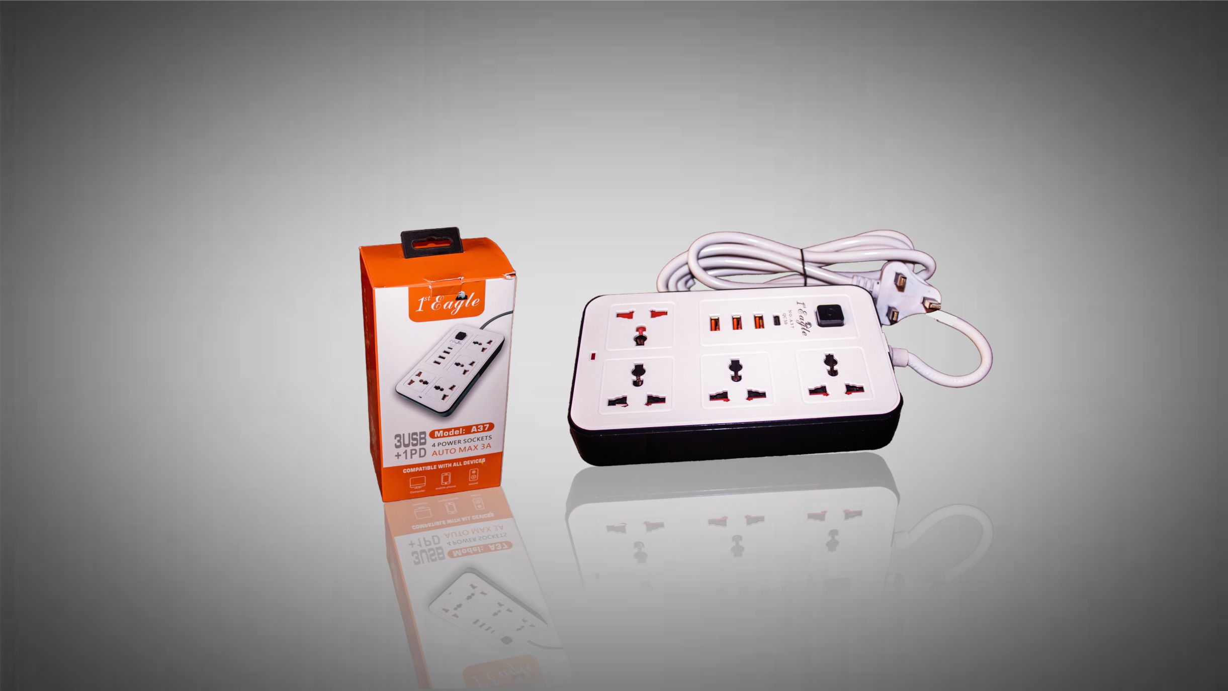 Extension Socket With Type C and USB Ports